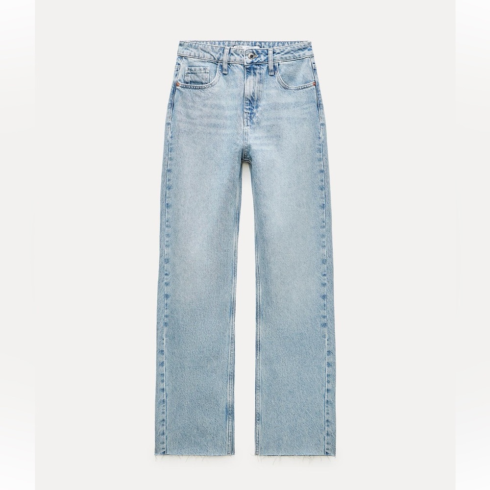 Light Wash High Rise ZARA Ankle Slit Jeans